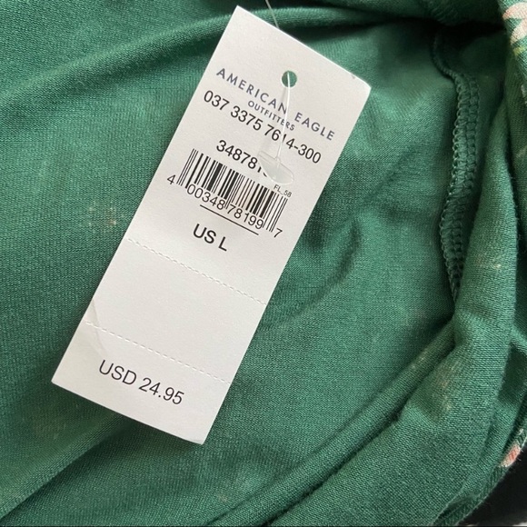 NWT AE floral smocked tie-front t-shirt - Picture 8 of 8